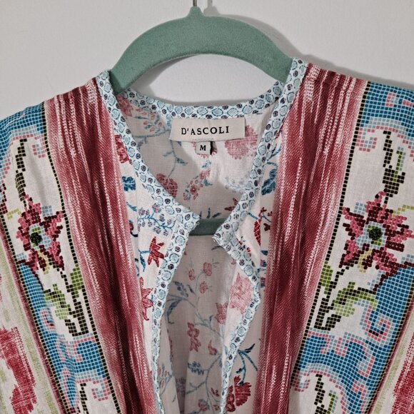 D'ascoli Floral Boho Plaid Short Sleeve Maxi Dress - Picture 4 of 13